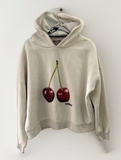 Edikted Cream Cherry Graphic Print Pullover Hoodie Women  s Regular Size M