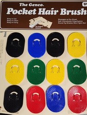 GENCO POCKET HAIR BRUSH 24 2 DISPLAY OF 12 EACH  ASSORTED COLOR WHOLESALE