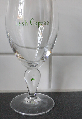 Vintage IRISH COFFEE Glas - Irish Whiskey 0,2 l - mit Dekor Kleeblatt im Stiel