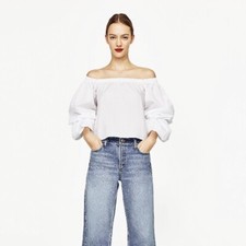 Zara Bardot Off The Shoulder Top - White - Small