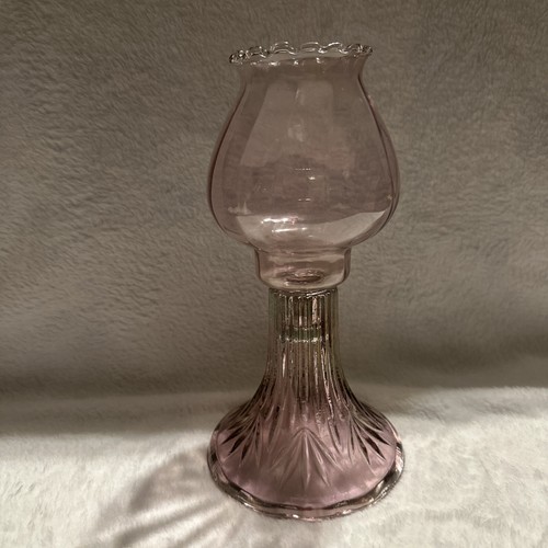 Vintage 2 Pcs -Pink Purple Iridescent Glass Candle Holder And Globe Sconce w/peg