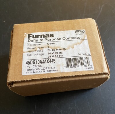 Furnas 45DG10AJAX445 Definite Purpose Contactor 24V Coil