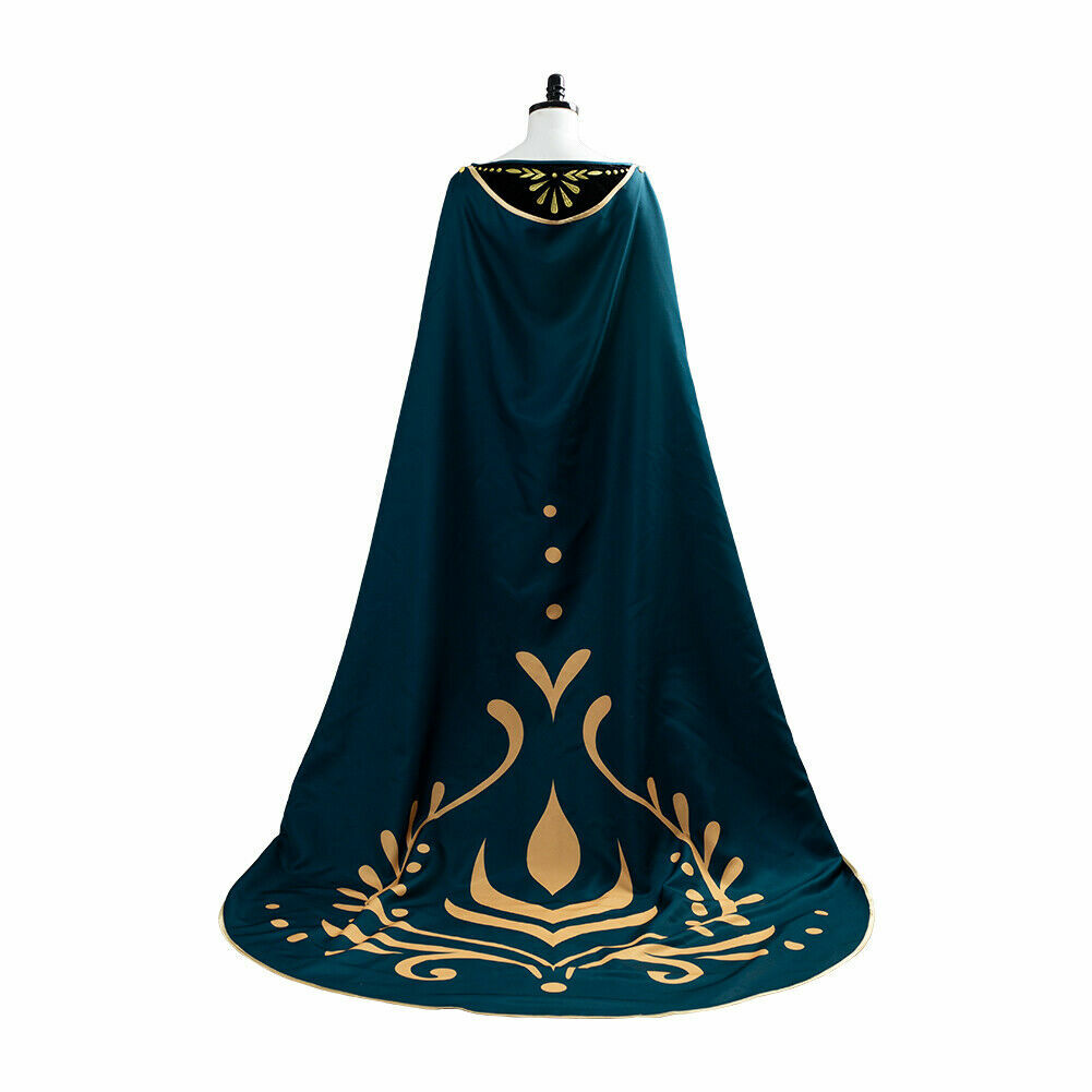 Adult Frozen 2 Queen Anna Dress Dark Green Dress Cosplay Costume ! | eBay