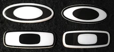 OAKLEY STICKER  "4 OAKLEY SET" 3/4 X 2 3/8" GLOSSY THICK WATERPROOF OUTDOOR USE 