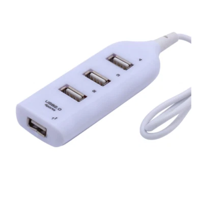 Hub multiprise câble Splitter 4 x USB 2.0 - brancher 4 prises USB - Blanc