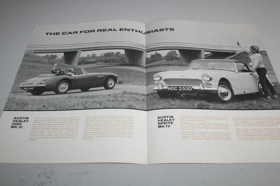 Austin Healey 3000 MK III Sprite MK Prospekt Brochure Inglese - Immagine 2 di 3