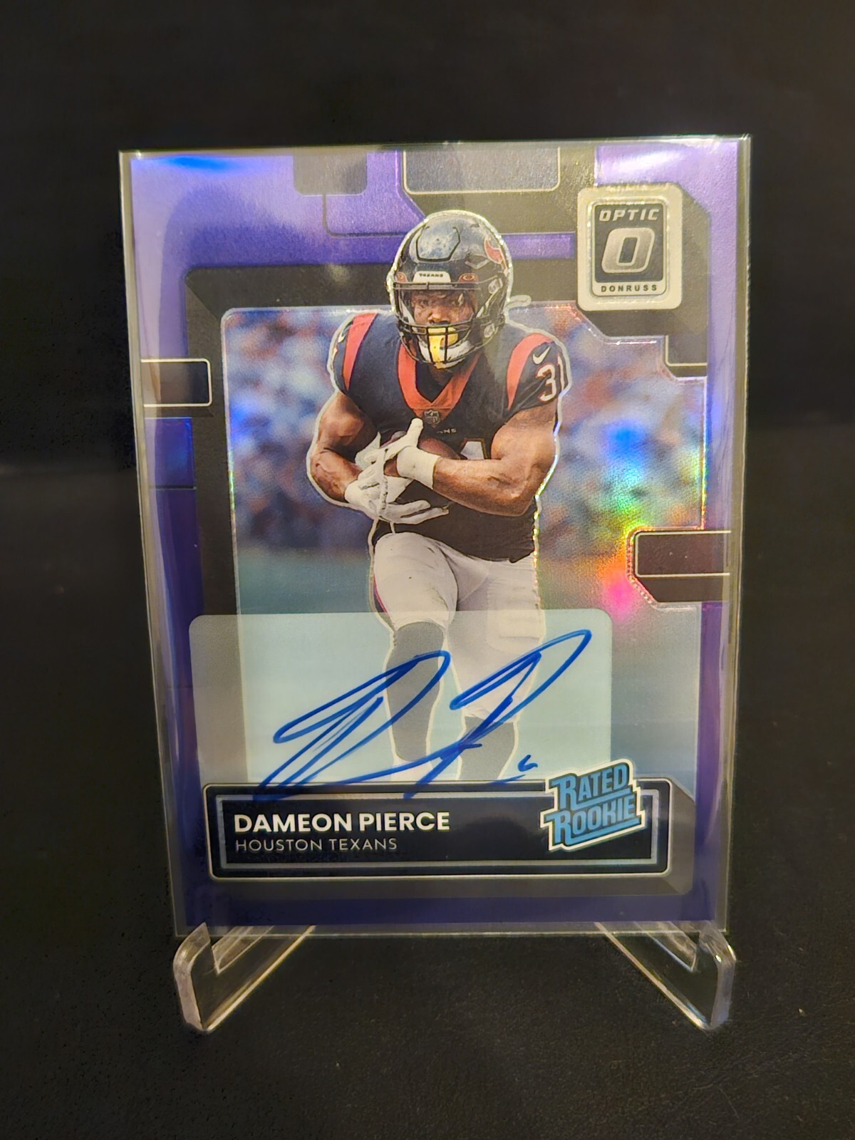 Dameon Pierce 2022 Donruss Optic Rated Rookie  Auto Purple SP /35