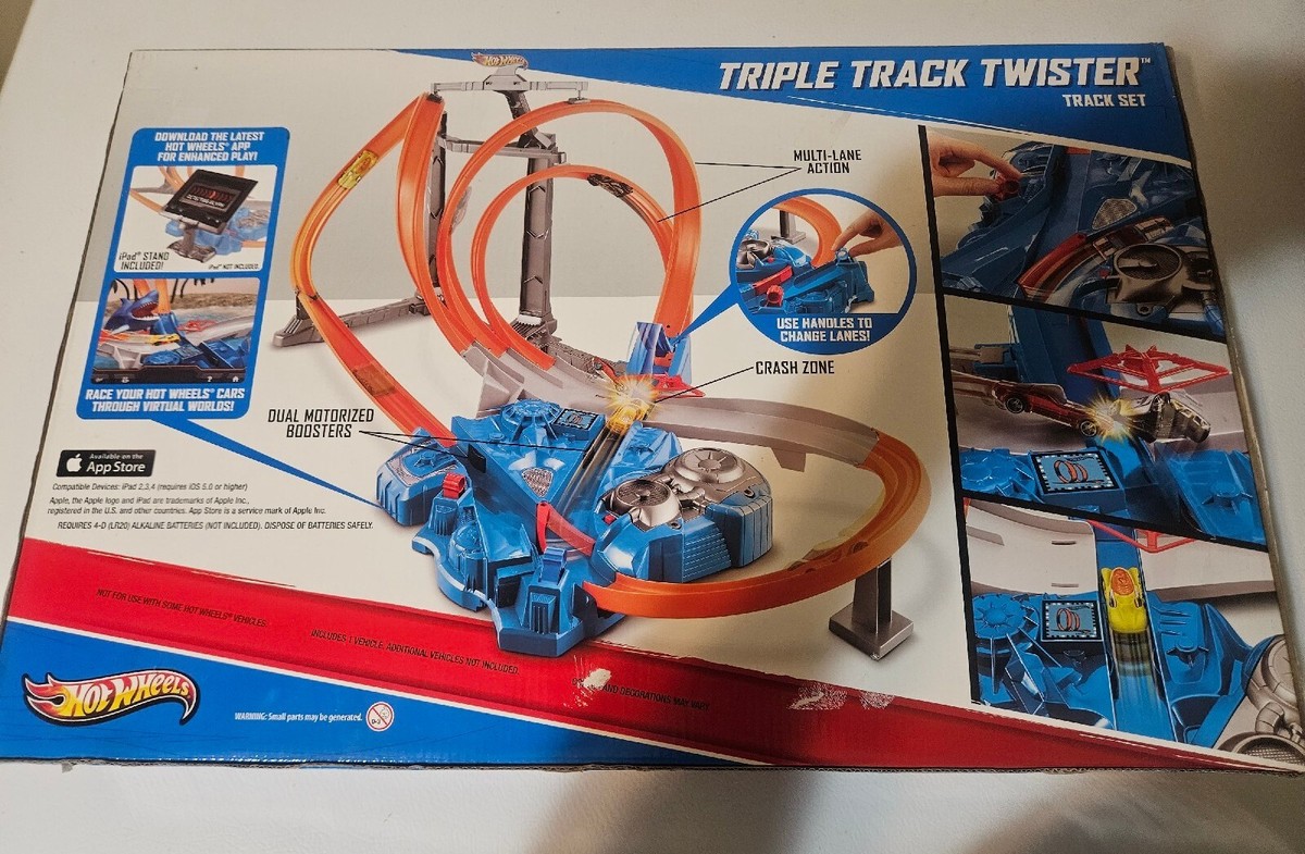 Hot Wheels Triple Track Twister Motorized Race Set X9286 Ages 5