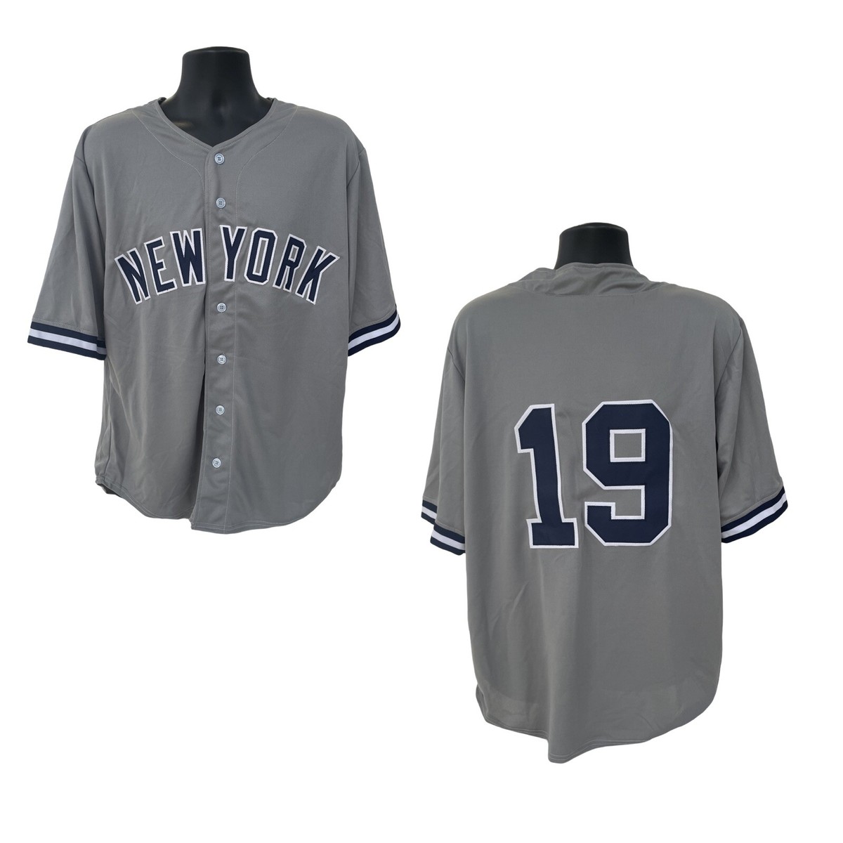New York Yankees Unsigned #19 Custom Grey Road Jersey Size XL | eBay