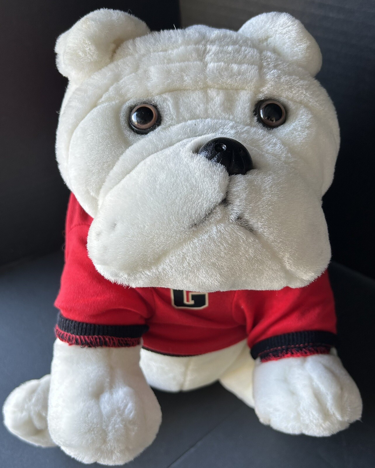 UGA Georgia Bulldogs Mascot Plush Bulldog 14” Long 8” Tall.