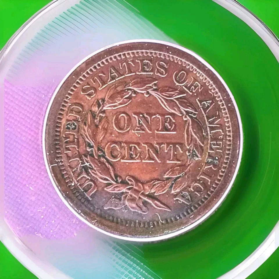 1854 P  Liberty Head Large Penny ANACS Graded EF 45 ✅ Photos. - Image 2 of 4