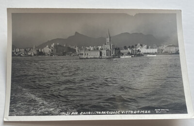 Vintage RPPC Postcard ~ Panorama da Cidade ~ Rio de Janeiro Brazil Real Photo