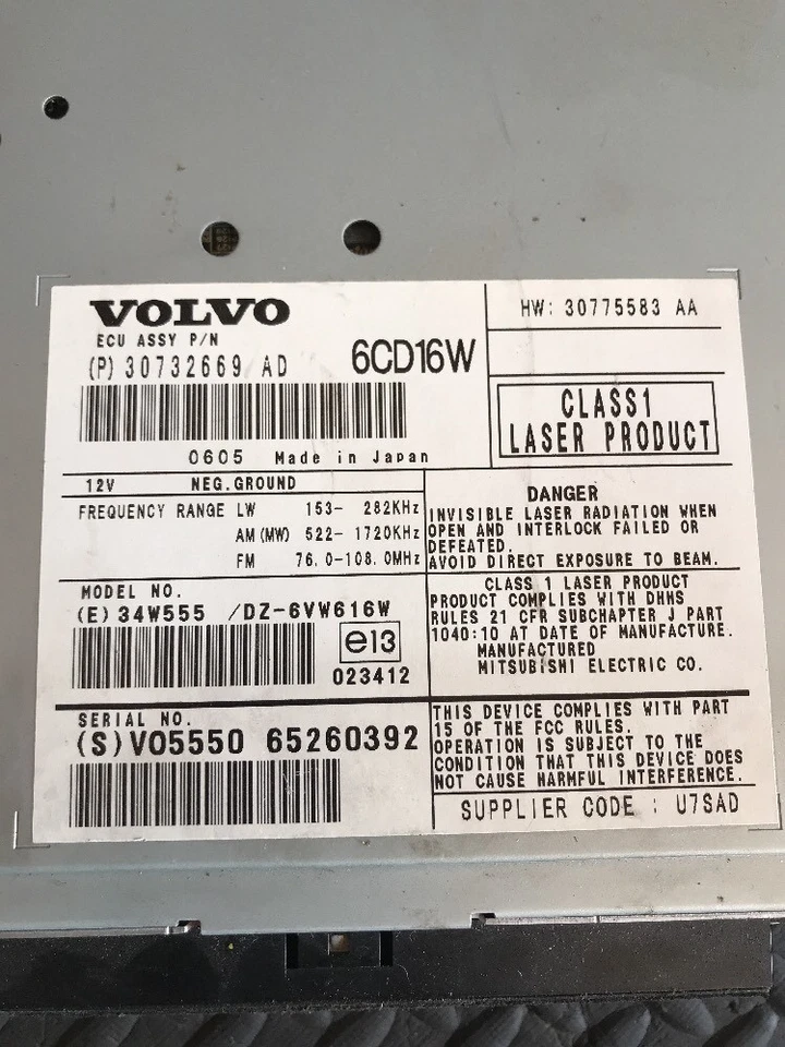Volvo V50 2.0D 2003-2008 Year Cd Player 30775583Aa P30732669Ad - Image 2 of 4