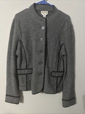 Talbots Gray Merino Wool Small Blazer/cardigan/jacket