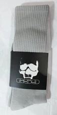 G59 Records Unisex Ribbed Monochrome Logo Sock DM3 Grey One Size NWT