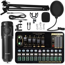 V10 Live Sound Card Set Condenser M800 Microphone Mobile Karaoke Computer Live 