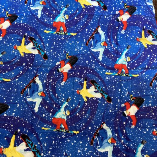 Snow Boarders -  43” W X 25” L Fabric For Sewing, Quilting, Crafts - Picture 1 of 7
