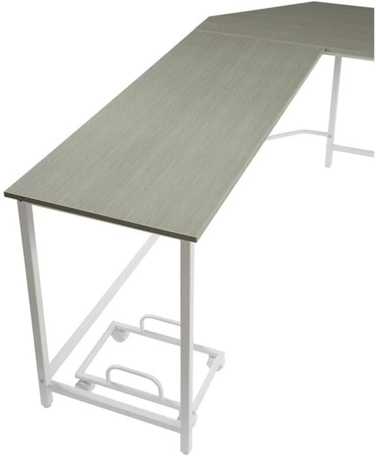 Acme Bambina木制顶级电脑桌带电脑支架灰色和白色 — 第 4/4 张图片