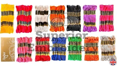 PACK OF 6 ANCHOR SKEINS CROSS STITCH THREADS FLOSS - VARIOUS COLOURS FREE P&P UK