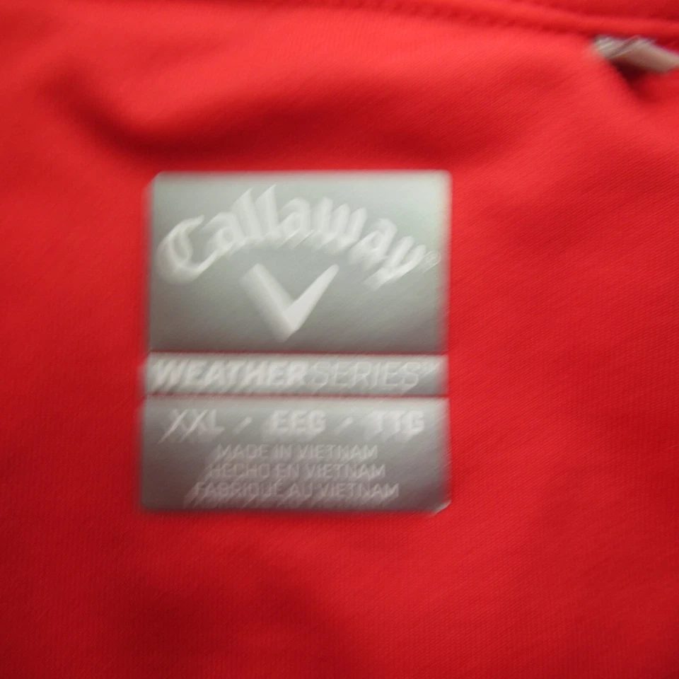 Callaway Sweater Mens 2XL Long Sleeve 1/4 Zip Neck Golf Weather Series Red - Image 4 of 4