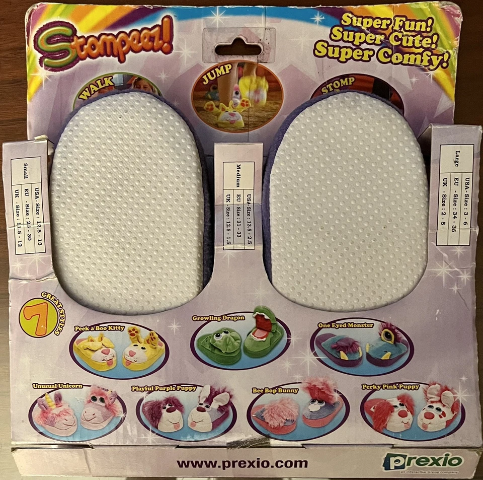 STOMPEEZ NEW ONE-EYED MONSTER SLIPPERS SMALL 12.5-13 PREXIO POP UP Stomper Shoes - Image 3 of 4