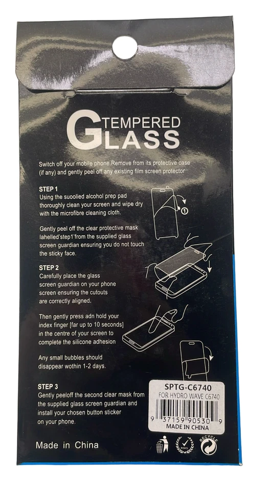 Protector de pantalla de vidrio templado 9H para Kyocera Hydro Wave C6740 - transparente Foto 2 de 4