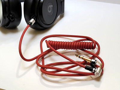 Red Coiled Audio Cable w/Locking for BEATS PRO DETOX Professional  Headphones