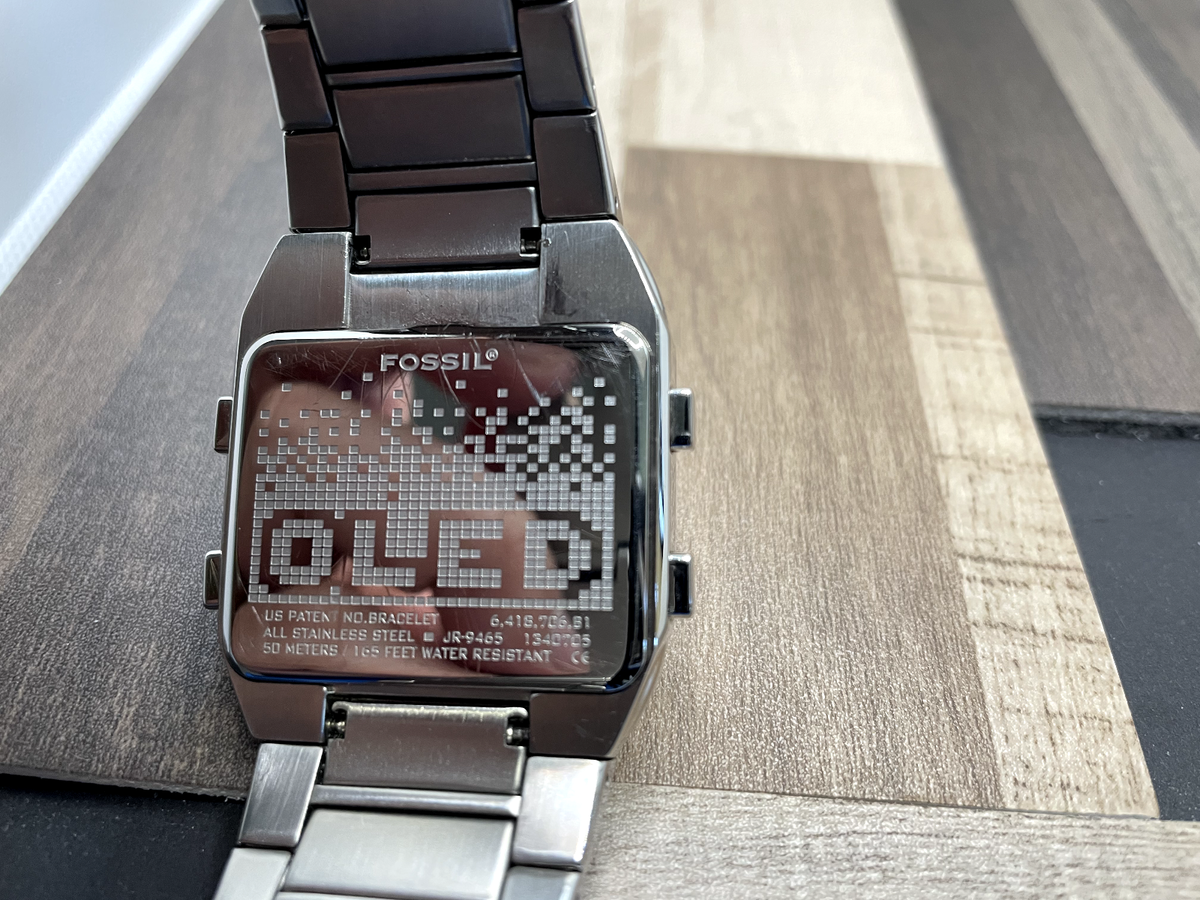 希少　フォッシル　FOSSIL　OLED　JR-9465　EL液晶　電池新品◎ Ultra Rare Fossil OLED JR-9465 Animation Watch | eBay