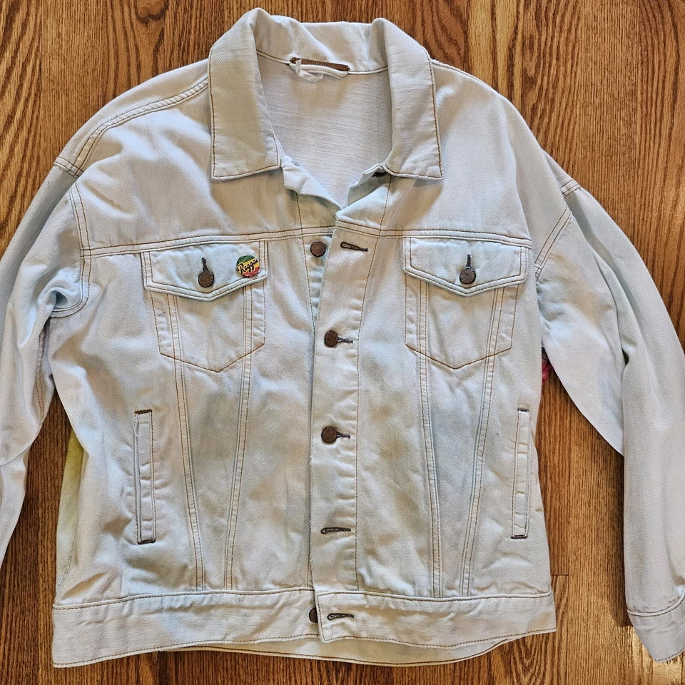 Bob Marley Stencil Spray Painted Denim Jean Jacket Upcycled - Image 2 of 4