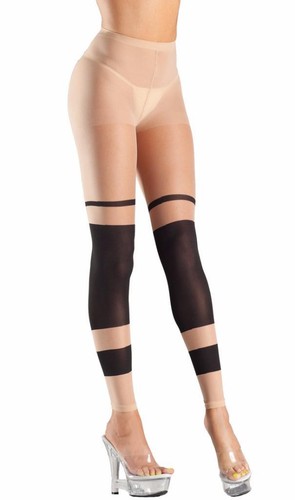 Sheer Block Stripe Footless Tights 