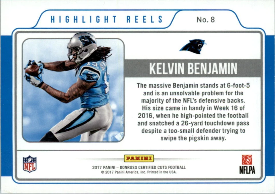 2017 Certified Cuts Highlight Reels #8 Kelvin Benjamin - NM-MT - Image 2 of 2