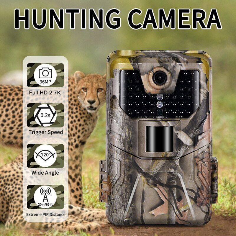 2 Pack Outdoor Game & Deer Trail Camera 36MP 2.7K No Glow Night Vision Cam 120°