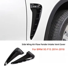 Gloss Black Side Wing Air Flow Fender Intake Vent Cover For BMW X5 F15 2014-2018