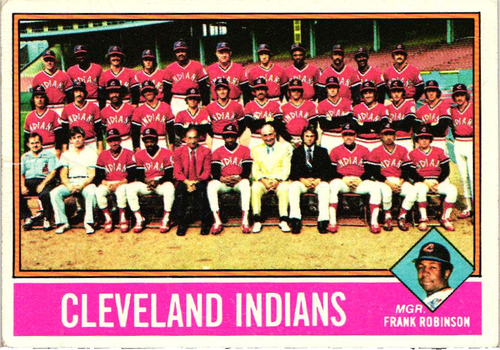 1976 Topps - Team Photo Checklist #477 Frank Robinson - Cleveland Indians