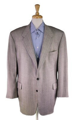 Filo A Mano by Tom James Gray Herringbone Holland & Sherry Wool 2-Btn Blazer 48R