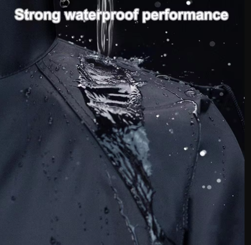 Men Black Hooded Rain Suits Jackets Pant Gear Raincoat Waterproof Outdoor Hiking - Picture 14 of 28