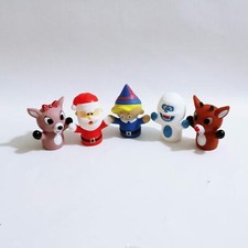 Lot de 5 marionnettes figurines rennes au nez rouge Rudolph (mt)