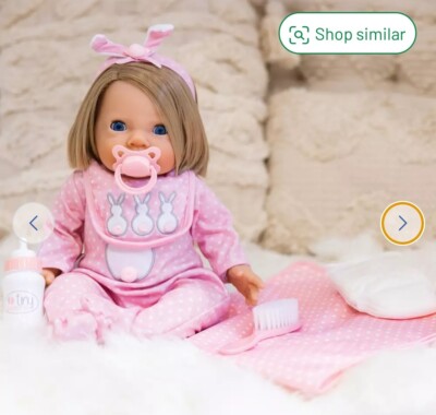 Tiny Treasures Puppe mit Stoßstange Pflege Set 17 Zoll/44 cm UVP 50,00 Brandneu im Karton