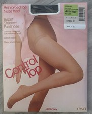 JCPenney Control Top Super Shaper Pantyhose Navy Average Womens NWT