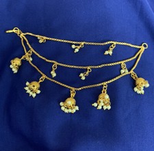 INDIAN BOLLYWOOD STYLE GOLD PLATED BAHUBALI EARCHAIN SAHARA KAANCHAIN