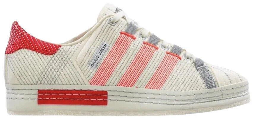 Rare Mens Adidas Craig Green Superstar Sneakers - Red/White/Neon Orange - Sz 6 ADIDAS The Craig Green X SUPERSTAR Off White Bright Red  main image 3