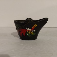Miniature Cast Iron Toy Coal Ash Bucket Pail w/ Bale Vintage. 200 Hand Painted