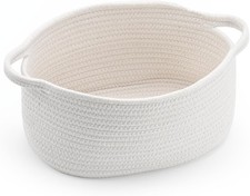Cute Woven Cotton Rope Basket with Handle Empty Decorative