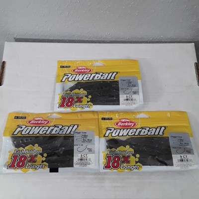 Berkley Powerbait Lot of 3 Chigger Craw Green Pumpkin Soft Plastic Crawfish