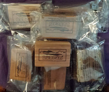 Lot of 10:  LL Bean Cedar Wood Block - Lake Embossed Scene