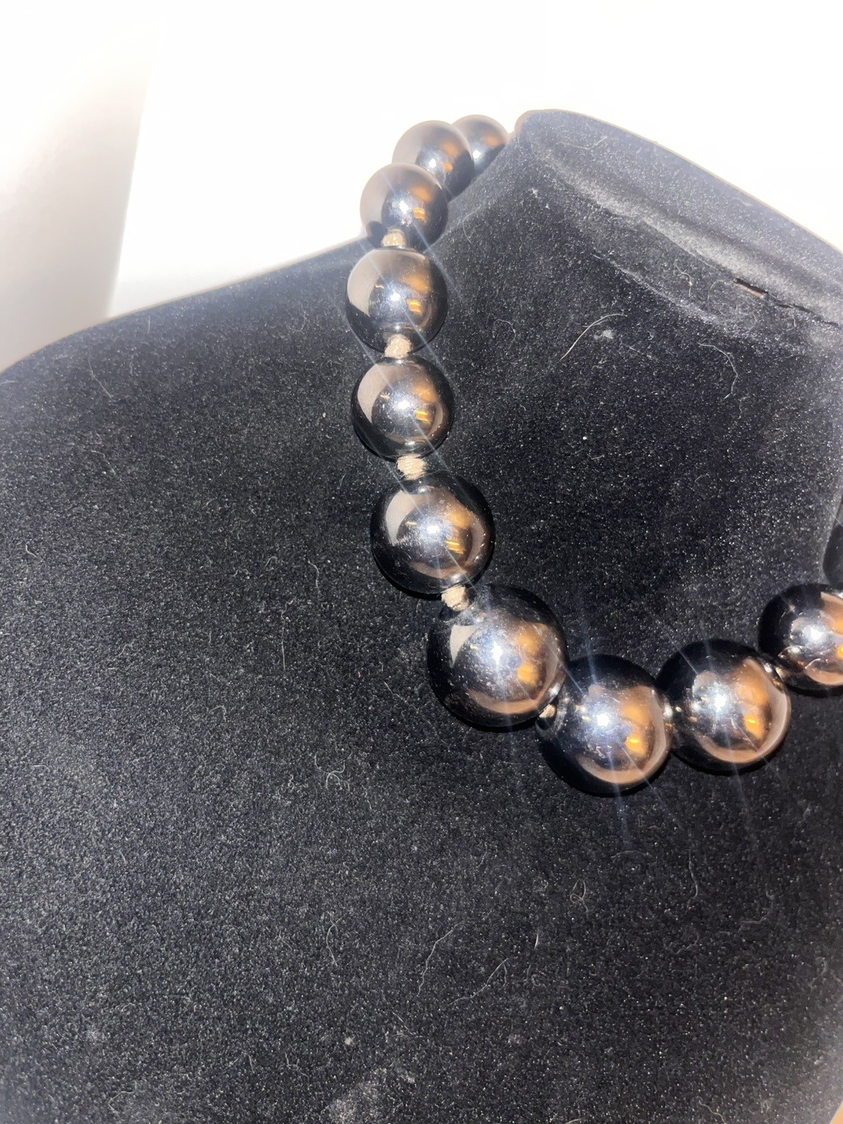 Boho Large Chunky Metal Beaded Statement Necklace… - image 3