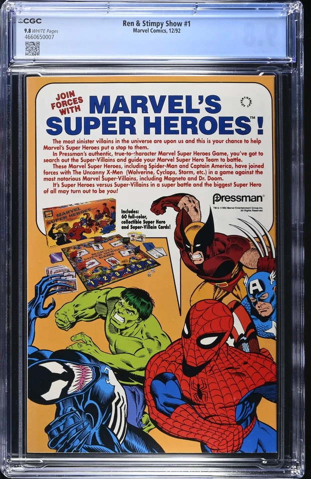 Ren & Stimpy Show #1 CGC 9.8 1st Print 1992 Marvel Comics Dan Slott Nickelodeon - Image 2 of 2