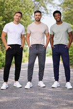 Mens ZIP POCKETS Fleece Joggers Tracksuit Bottoms Warm Gym Jogging Pants