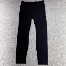 90 Degree By Reflex Black High Waisted Stretch Pocketed Leggings Size Large L