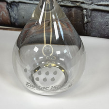Vintage Rx  Pharmacy  ZANTAC ROCHE Glass Rain Drop Paper Weight Marketing Piece